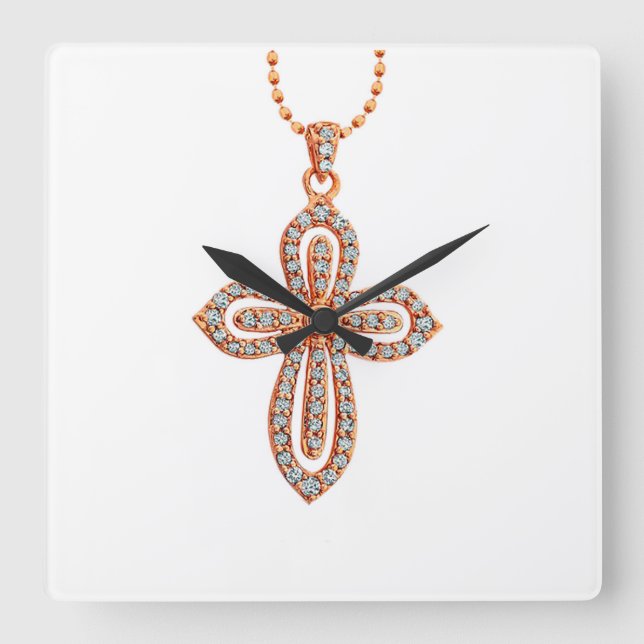 Horloge Carrée Image diamant pour Carré-Mur-Horloge (Recto)