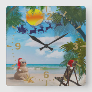 Horloge Carrée Imaginaire de vacances d'été