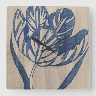 Horloge Carrée Indigo Tulip
