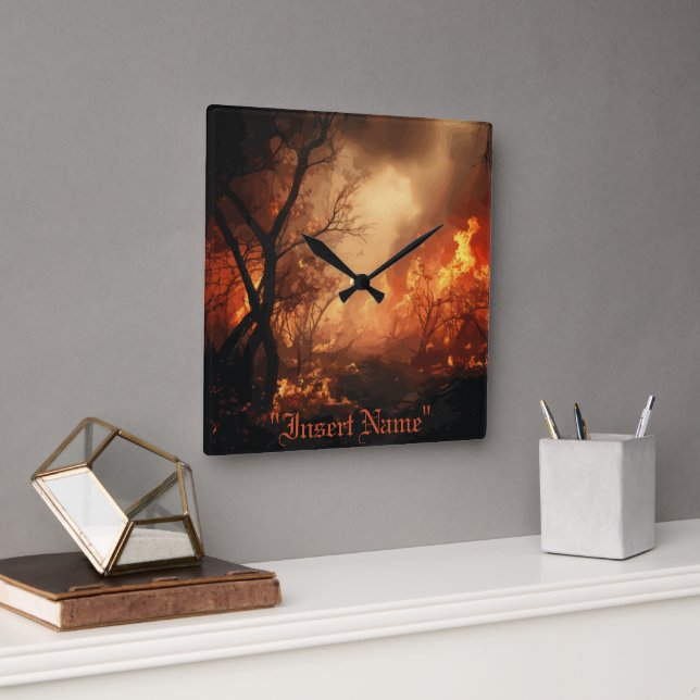 Horloge Carrée Inferno (Bureau)