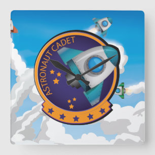 Horloge Carrée Insigne de cadet astronaute