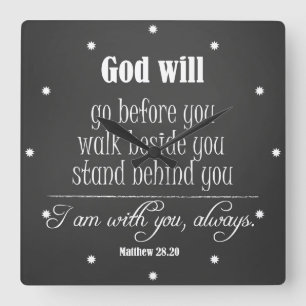 Horloge Carrée Inspirationnal God Will Quota avec Bible Verset