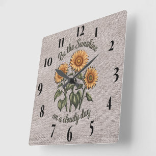 Horloge Carrée Inspirationnel Soit La Citation/Sublimation Sunshi