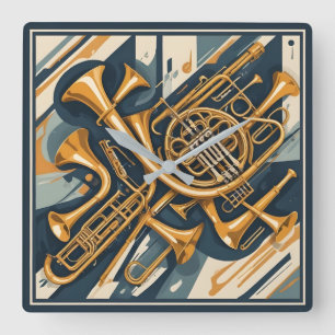 Horloge Carrée Instruments de musique