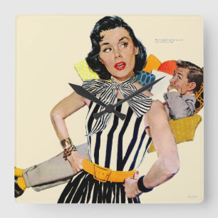 Horloge Carrée Insulted 2 de Madame Was