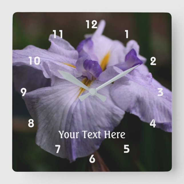 Horloge Carrée Iris Flower (Recto)