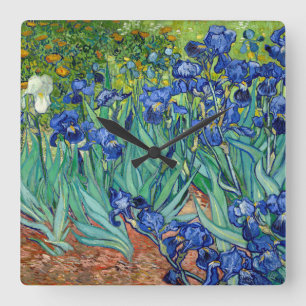 Horloge Carrée Irises Vincent van Gogh Painting Clock
