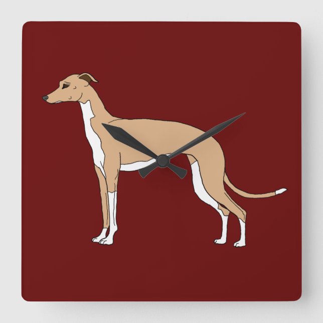 Horloge Carrée Italien Greyhound - Blue fawn (Recto)