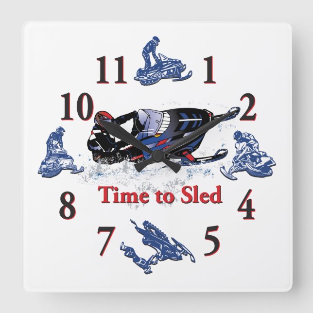 Horloge Carrée Its Time to Sled (Recto)