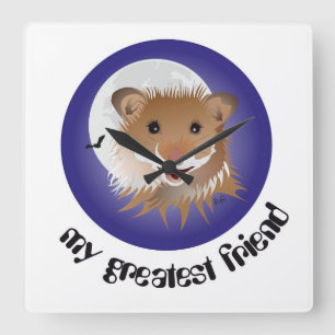 Horloge Carrée J'adore ma montre de hamster