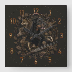 Horloge Carrée Jagdterrier- Chien de chasse 