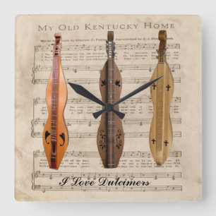 HORLOGE CARRÉE J'AIME DES DULCIMERS