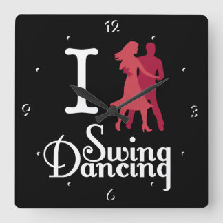 Horloge Carrée J'aime la danse d'oscillation