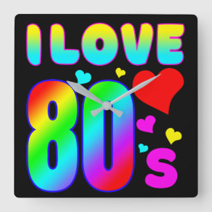 Horloge Carrée j'aime les années 80 