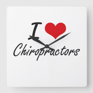 Horloge Carrée J'aime les chiropraticiens