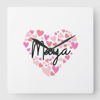 Horloge Carrée J'aime Maya