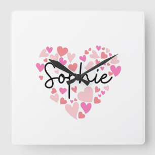 Horloge Carrée J'aime Sophie