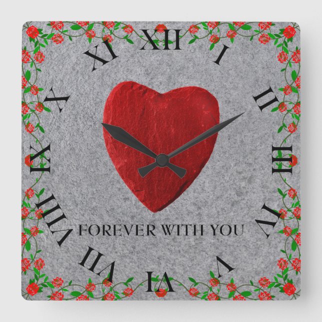 Horloge Carrée Jamais avec toi (Recto)