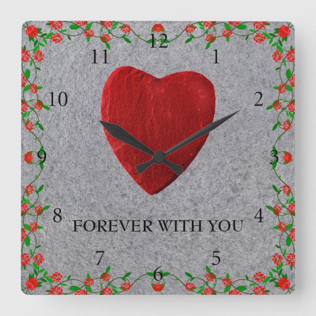 Horloge Carrée Jamais avec toi (Recto)
