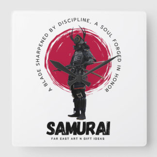 Horloge Carrée Japanese Samarai Wall Clock