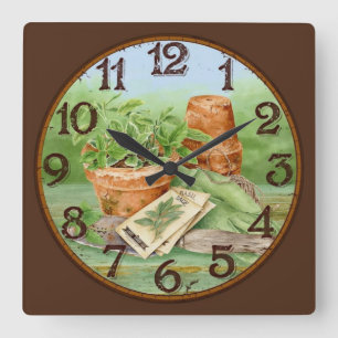 Horloge Carrée Jardin aux herbes