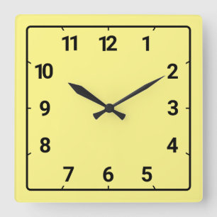 Horloge Carrée jaune clair