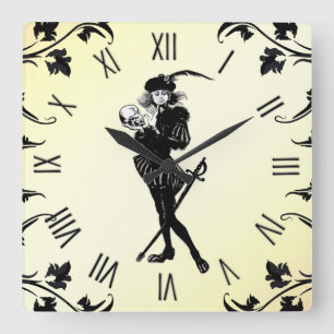 Horloge Carrée Jaune hameau