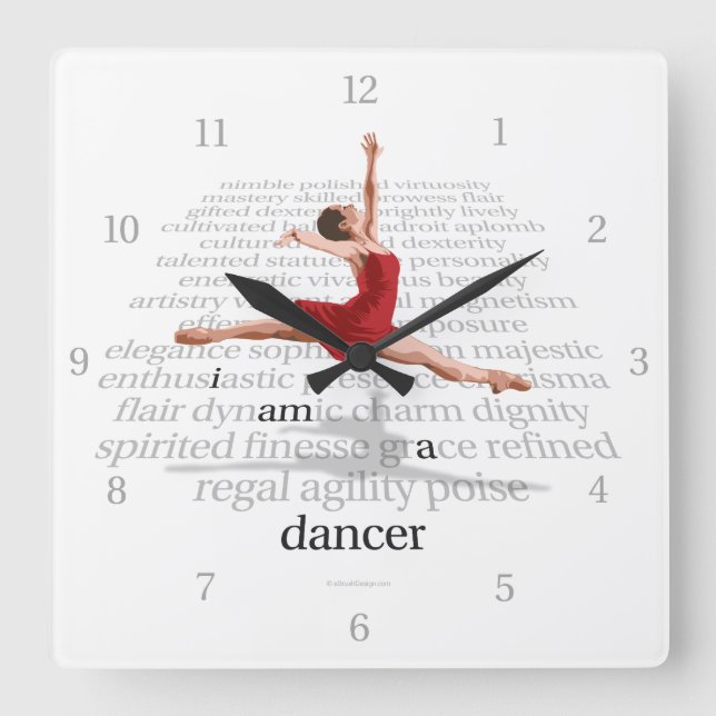 Horloge Carrée Je Suis Une danseuse (Recto)