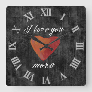 Horloge Carrée Je t'aime plus d'horloge murale