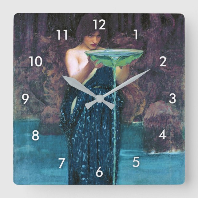 Horloge Carrée Jealous Circe John William Waterhouse (Recto)