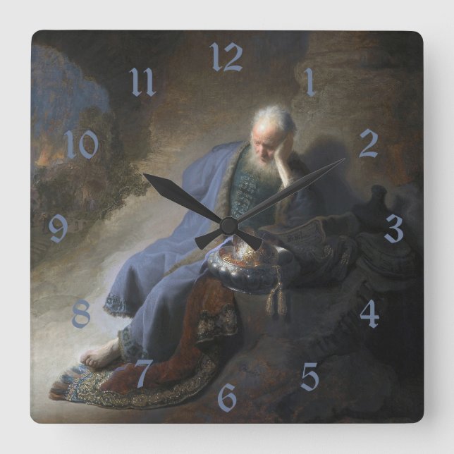 Horloge Carrée Jeremiah Lamenting sur la chute de Jérusalem, Remb (Recto)