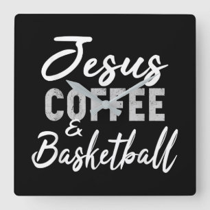 Horloge Carrée Jésus amour   Jesus Café Et Basket