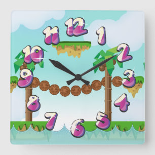 Horloge Carrée Jeu de plate-forme rétro ou classique