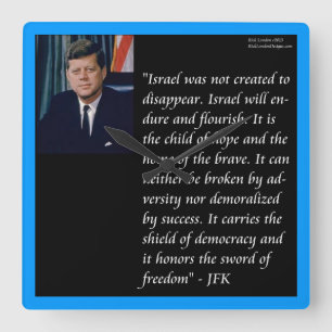 Horloge Carrée JFK & Famous Quota On Israel Wall Clock