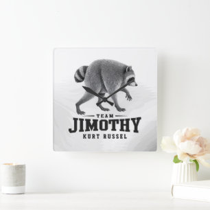 Horloge Carrée Jimothy Raton Laveur Viral Drôle Trash Panda Faune