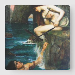 Horloge Carrée John William Waterhouse l'horloge de sirène