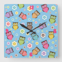 Joli chouettes et fleurs à la mode motif