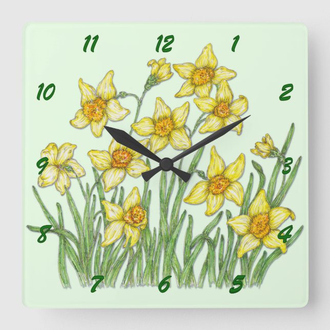 Horloge Carrée Jonquil (Recto)