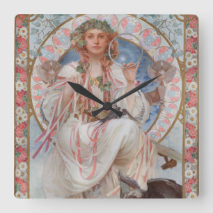 Horloge Carrée Josephine Crane Bradley en Lavia par Alphonse Much