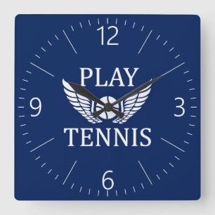 Horloge Carrée Jouer au tennis