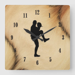 Horloge Carrée Joueur de baseball antique