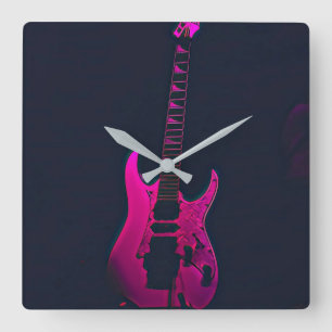 Horloge Carrée Joueur de guitare acoustique cadeau