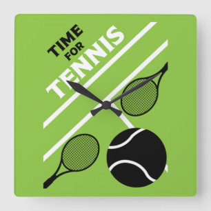 Horloge Carrée Joueurs De Tennis De Pelouse