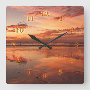 Horloge Carrée Jour de beauté Réflexions océaniques