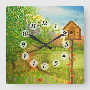 Horloge Carrée Jour du printemps