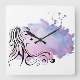 Horloge Carrée Joyeuse Fête des Mères Femme Journée des Femmes