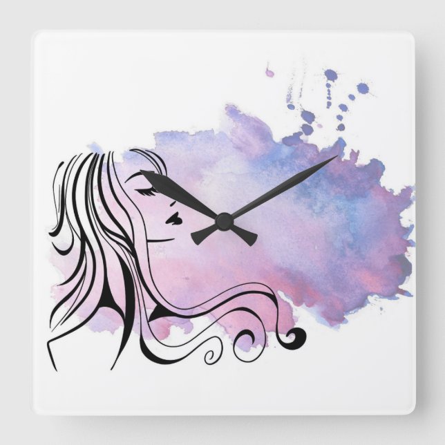 Horloge Carrée Joyeuse Fête des mères Fête des femmes (Recto)