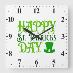 Horloge Carrée Joyeuse Saint-Patrick