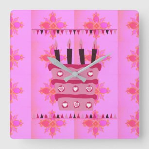 Horloge Carrée Joyeux anniversaire !