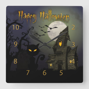 Horloge Carrée Joyeux Halloween